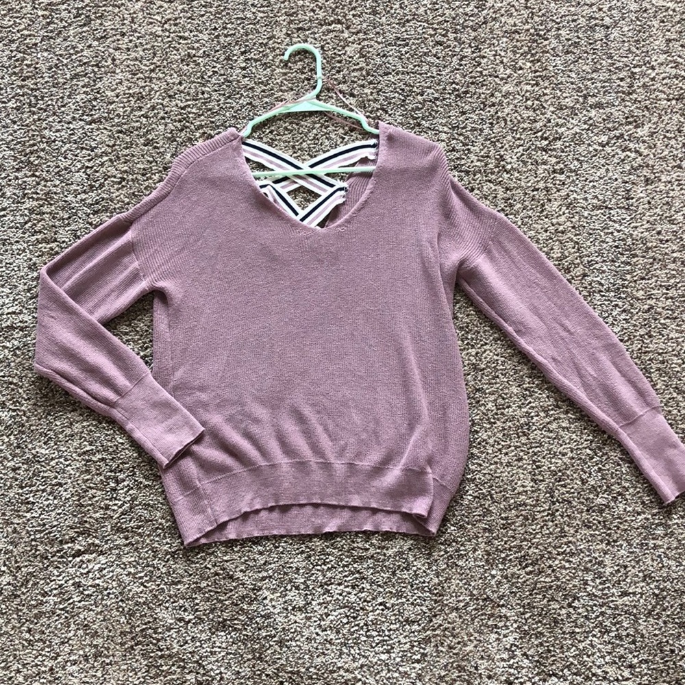 Cross back sweater
